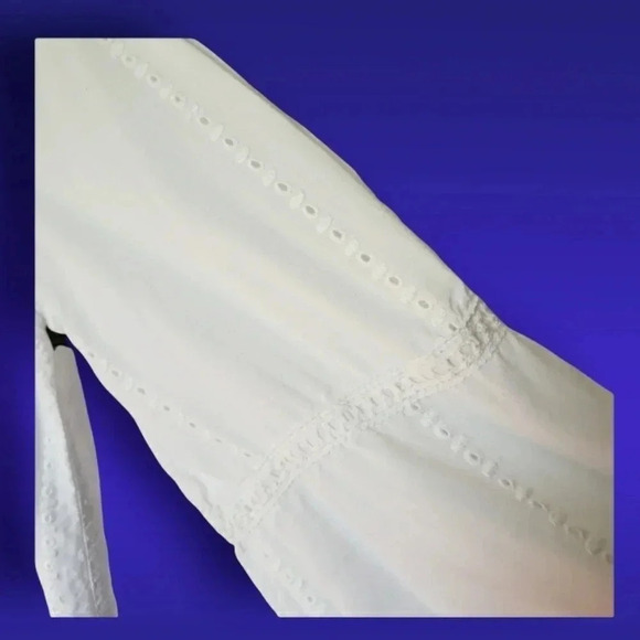 Merona flowy long sleeve blouse size M white - Picture 7 of 10